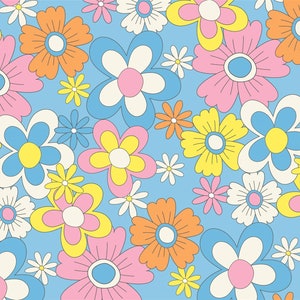 4 way stretched way polyester spandex 70&#39;s flower fabric print 300596- Works swimwear, bikini, dancewear, swimsuit, Price sold by yard