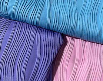 4 Stretch way Polyester Spandex wave strips fabric fabric 250gsm weight works for swimwear, bikini, yogawear, Clothes Price sold by yard