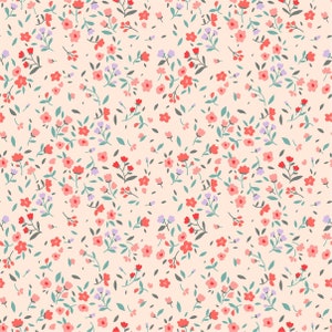4-Wege Polyester-Spandex gedruckter kleiner Blumenstoffdruck 70er Jahre 300556- Geeignet für Badebekleidung, Bikini, Tanzbekleidung, DIY-Kleidung