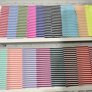 4 stretch way 230gsm Nylon polyester Spandex double color seersucker strips fabric, Width 125CM, work swimwear, clothes, Price sold by yard