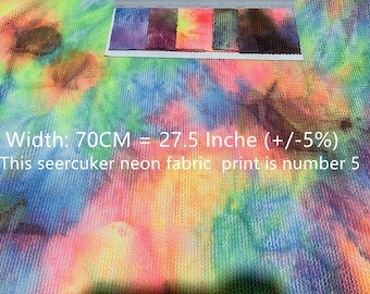 Width 70CM 4 Stretch way colorful tye-dye seersucker neon fabric print 460GSM Weight Works swimwear, bikini, yogawear, legging, sold by yard
