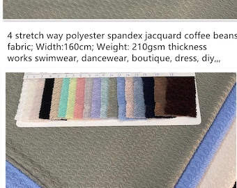 4 Stretch way 93Polyester 7Spandex jacquard coffee beans fabric 210gsm weight works for swimwear, bikini, yogawear, clothes, diy Price yard