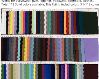 4 stretch way 73Polyester 27spandex fabric 260gsm moisture wick works yogawear, activewear, leggings, swimwear Price sold yard(71-115 Color)