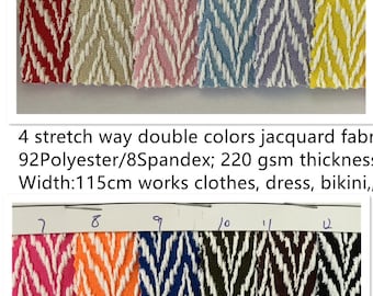 4 Stretch way 92 Polyester 8 Spandex jacquard fabric 220gsm weight works for swimwear, leggings, yogawear, Clothes Price sold by yard