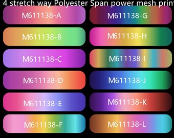 4 way stretched way polyester spandex power mesh fabric print work for gym, bikini, dancewear, leotard, clothes, ballet, DIY price yard
