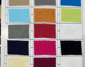 100% linen fabric 155gsm (Total 265 Colors) Works for Home decor, bedding, bag, tablecloth, clothes, DIY, dress, accessories Price by Yard