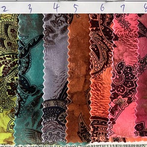 17 solid 4 stretch way Polyester Spandex paisley Foil fabric works for dancewear, leotard, swimwear, leggings, yogawear, Price sold by yard
