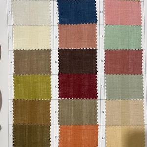 100% Ramie fabric 77gsm thickness (80 Colors) Works for Home decor, bedding, bag, tablecloth, clothes, DIY, dress, accessories Price by Yard