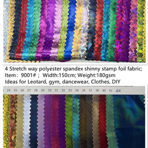 4 stretch way shinny polyester Spandex Foil fabric works for dancewear, costume, leotard, leggings, Price sold by yard