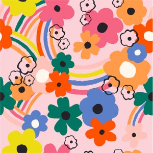 4 way stretched polyester spandex flower fabric print -300070- Works swimwear, bikini, clothes Support to Custom print - Price sold by yard