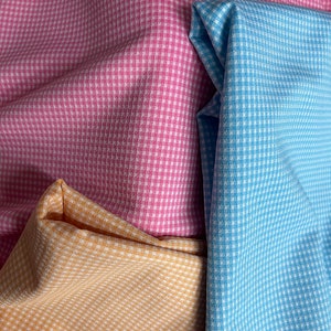 4 Stretch way Polyester Spandex 1 mm gingham checks solid fabric 195gsm weight for swimwear, yogawear, activewear, DIY Clothes  sold by yard