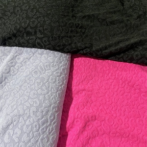 4 Stretch way Polyester Spandex jarquard leopard fabric 270gsm weight works for swimwear, leggings, yogawear, Clothes Price sold by yard