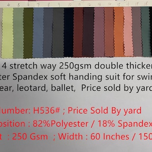 4 stretch way 82Polyester 18Spandex thicker Weight 250gsm jersey knitting suit for yogawear, activewear, leggings, outfit Price sold by yard