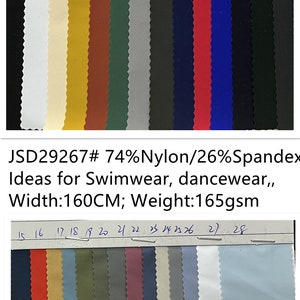 SD29267# 4 stretch way Nylon Spandex soft cool feeling fabric weight 165 gsm works swimwear, bikini, swimsuit, dancewear Price sold by yard