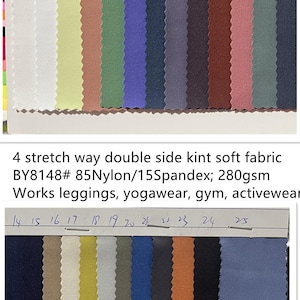 BY8148 # 4-Stretch-Weg Nylon Spandex dicker Gewicht 280 g/m² doppelseitiger Anzug für Yogawear, Activewear, Leggings, Outfit