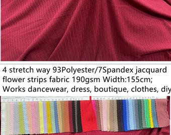 4 Stretch way 93Polyester 7Spandex wave strips flower fabric 190gsm weight works for swimwear, bikini, yogawear, Clothes Price sold by yard