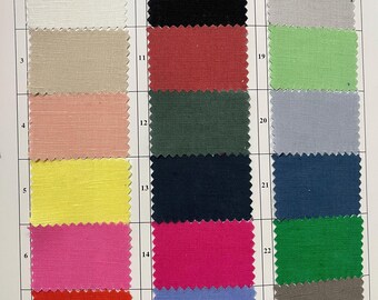 55 Linen & 45 Cotton blending fabric (53 Colors) 118gsm weight Works for Home decor, bedding, curtains, bag, tablecloth, DIY, Price by Yard
