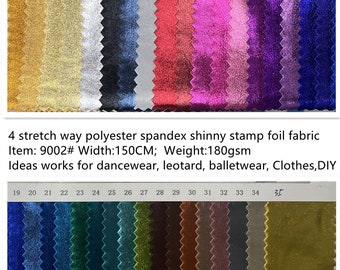 Spandex de poliéster brillante y elástico en 4 direcciones con acabado dorado bronceado, ideal para ropa de baile, leotardos, disfraces, leggings y gimnasia. Se vende cortado a medida.