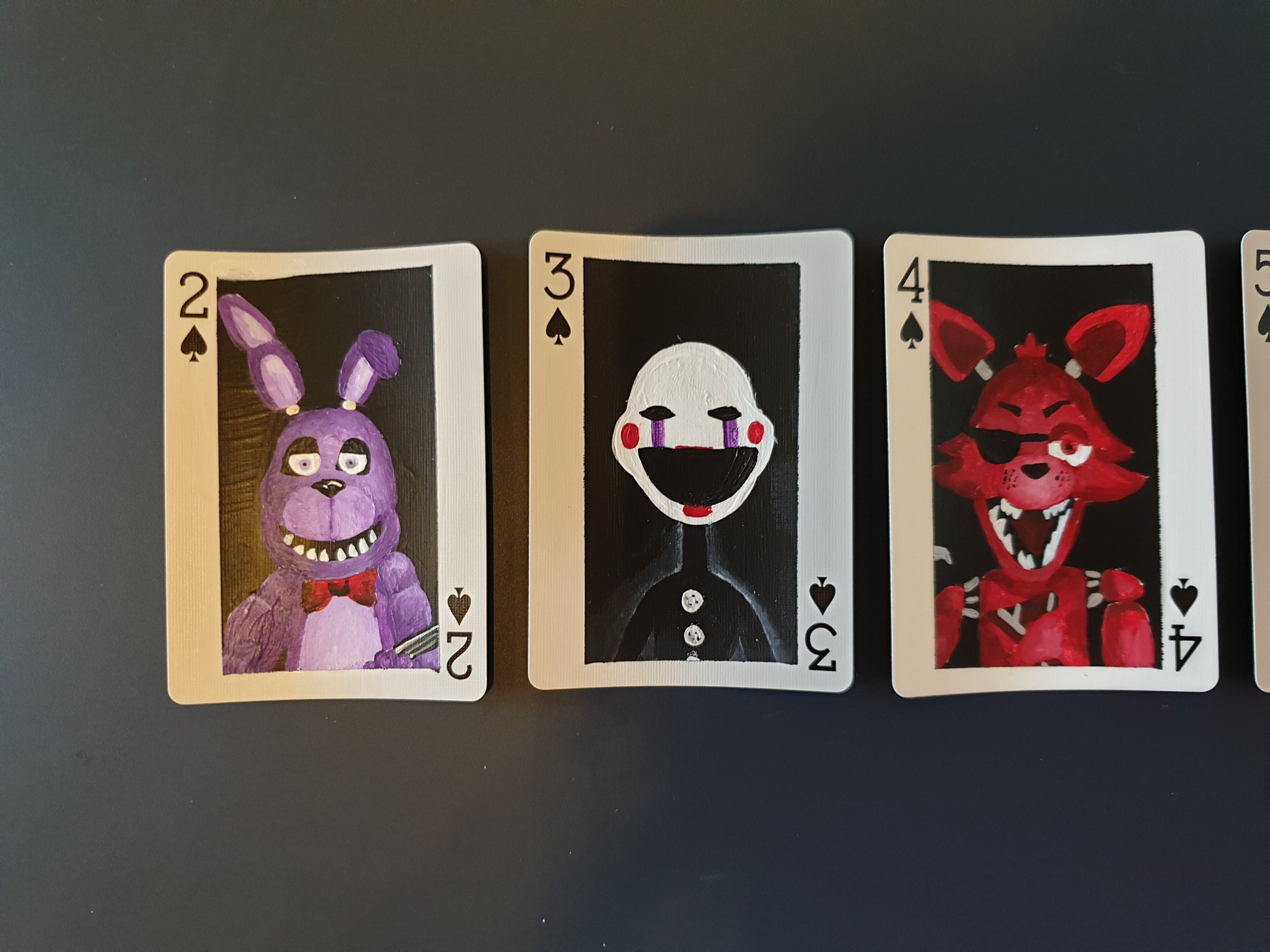 Custom hand painted fnaf playing cards Etsy