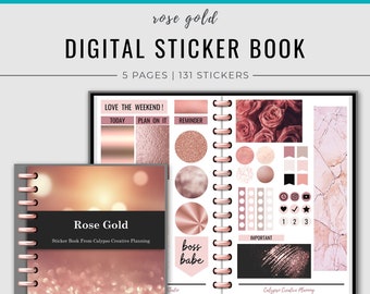 Rose Gold Sticker Book / Goodnotes Stickers / Digital Planner Stickers