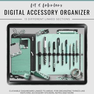 Fit and Fabulous Digital Accessory Organizer / 13 Section Organizer / Digital Organizer / Digital Notebook / Digital Planner