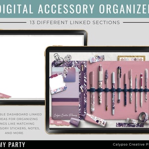 It&#39;s My Party Digital Accessory Organizer / 13 Section Organizer / Digital Organizer / Digital Notebook / Digital Planner