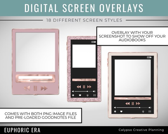 Euphoric Era Digital Audiobook Screen Overlays / Desk Decor / Digital Stickers / Accessory Stickers / iPad Stickers