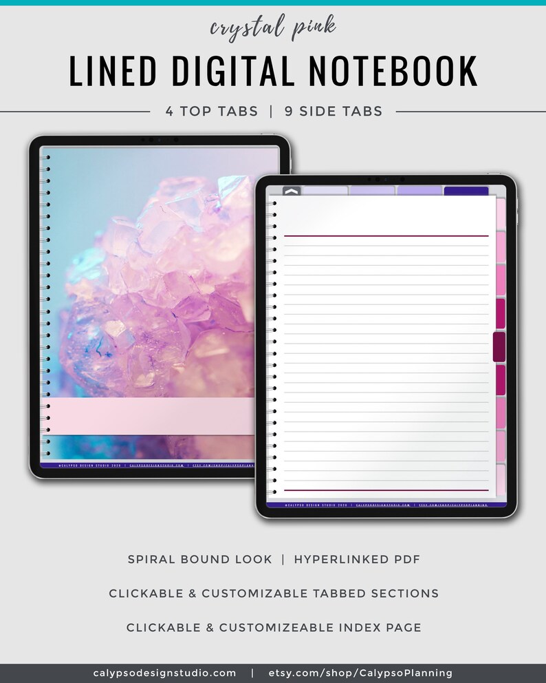 Lined Digital Notebook / Digital Journal / Digital Spiral Etsy