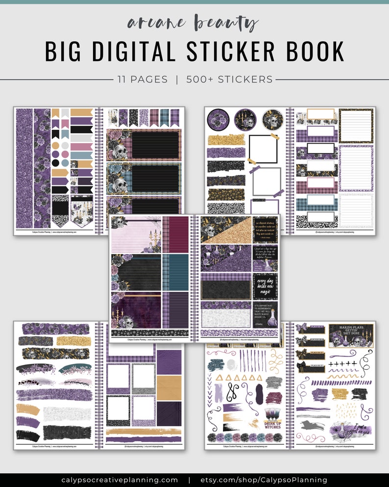 Arcane Beauty BIG Digital Sticker Book / Digital Planner Stickers ...