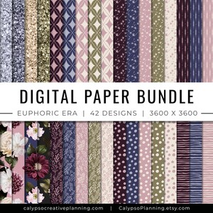 Euphoric Era Digital Paper Pattern Bundle / Scrapbooking Papier / Aufkleberpapier / Digitaler Hintergrund / Texturepapier / Muster