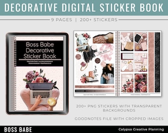 Boss Babe Decorative Digital Sticker Book / GoodNotes Stickers / Digital Stickers / Decorative Stickers / Journaling Stickers