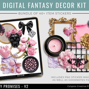 Peony Promises Digital Fantasy Decor Kit - V2 / Digital Sticker Kit / Dekorative Aufkleber / Digitale Aufkleber / Realistische Aufkleber