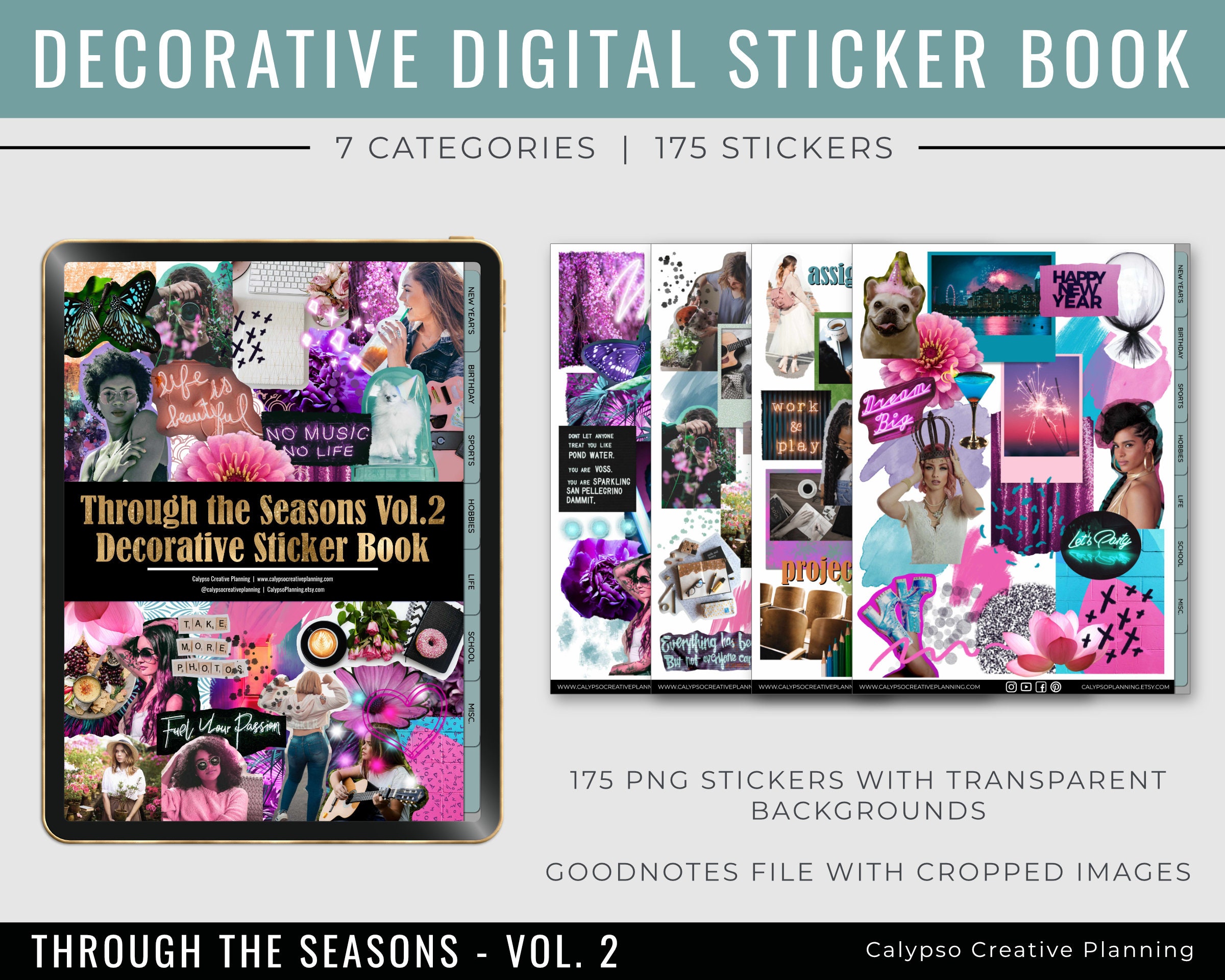 Love Story Digital Scrapbook Stickers - Calypso Creative Planning