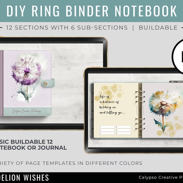 Dandelion DIY Ring Binder Notebook