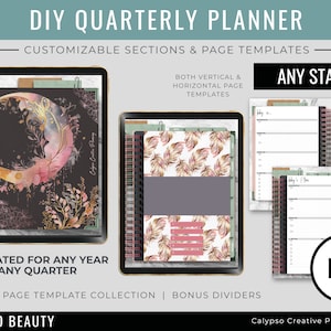 Boho Beauty DIY Planejador espiral trimestral / Planejador digital / Planejador de vida / Planejador trimestral / Planejador personalizável