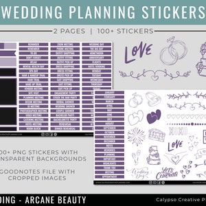 Arcane Beauty Wedding Planning Stickers / Digital Planner Stickers / Wedding Planning / Event Planning / Nontraditional Wedding Planning
