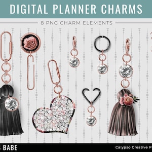 Boss Babe Digital Planner Charms / Glam Charms / Tassel Charms / Notebook Charms / Sparkle Charms / Planner Accessories