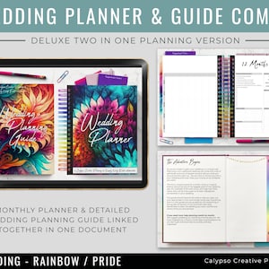 Rainbow Pride Undated Wedding Planner & Guide Combo / Digital Planner / Wedding Planning / Event Planner / Nontraditional Wedding Planning