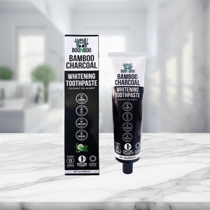 Kohle Zahnpasta | 120ml | Minze Geschmack | Aluminiumrohr und Biokunststoffkappe | 100% plastikfrei und recycelbar | Holzkohleaufhellung