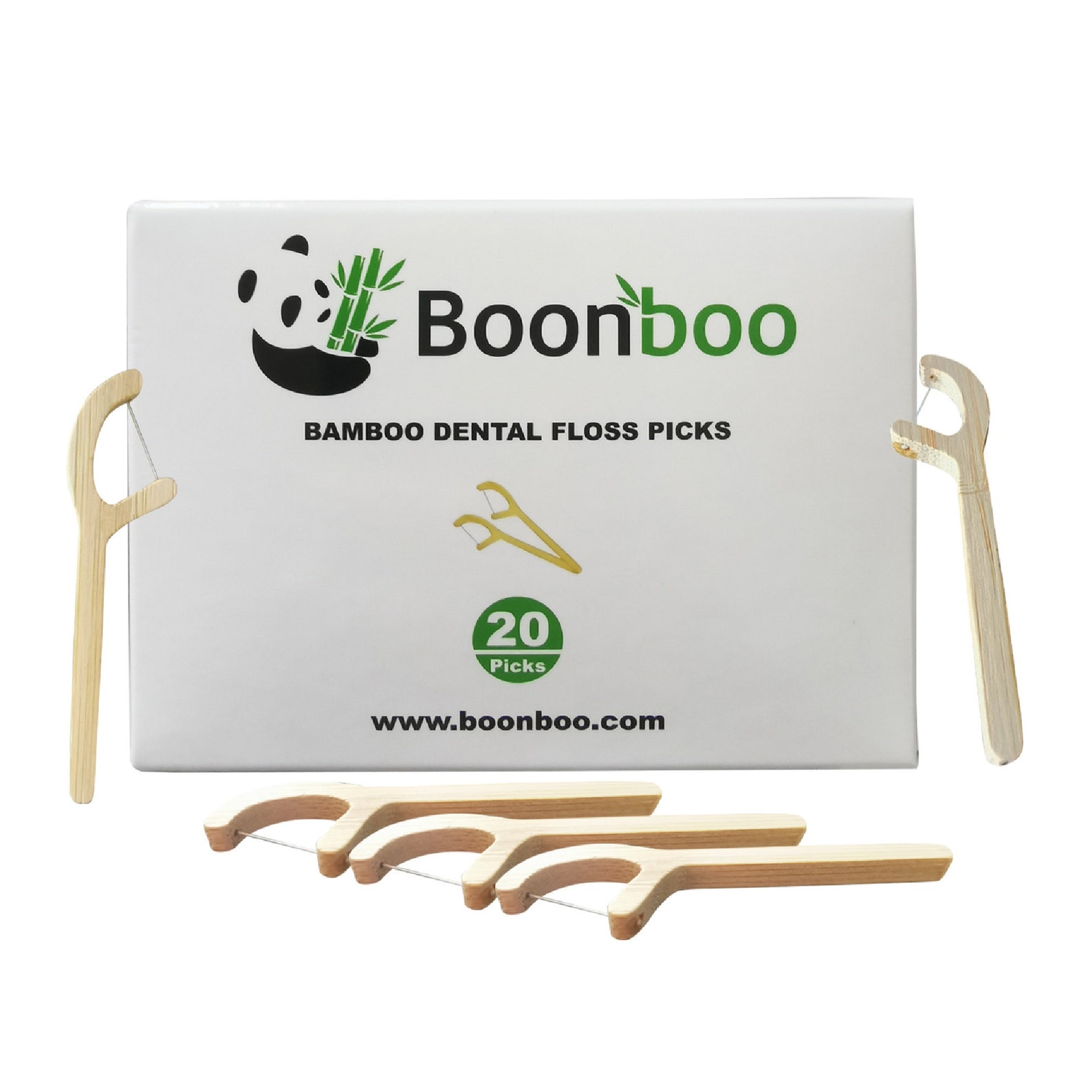 Bamboo Dental Floss Picks 20CT Reusable Bamboo Picks Etsy