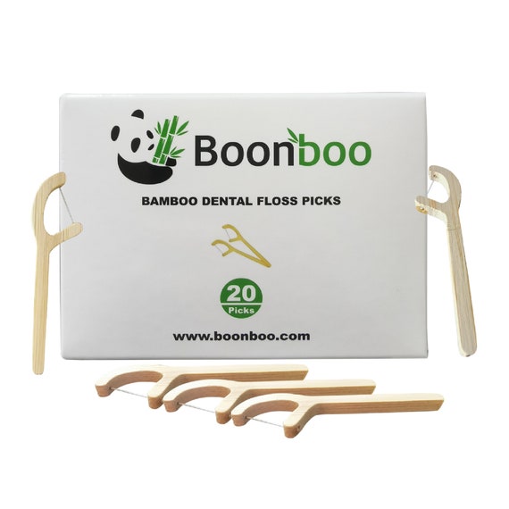 Bamboo Dental Floss Picks 20CT Reusable Bamboo Picks Etsy