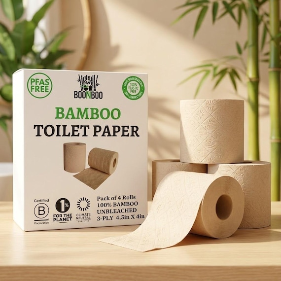 Ungebleichtes Bambus Toilettenpapier: 3-lagig, PFAS-Frei (4 Rollen) - Etsy  sterreich
