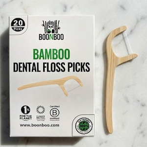Bamboo Dental Floss Picks: Reusable, Plastic-Free (20CT)