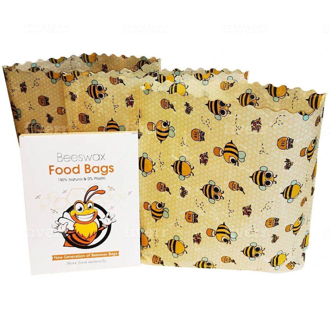 Beeswax Food Bags 3 Medium Sizes 10x11x2 Inches Cotton Etsy