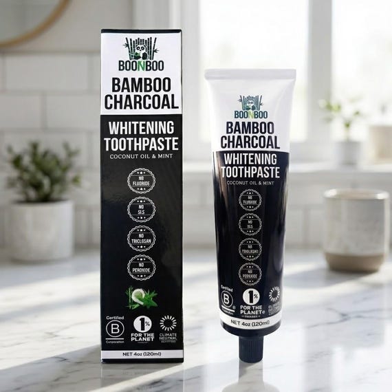 Bambuskohle Whitening Zahnpasta: Natrliches Minz-Aroma (4oz/120ml) -  Etsy.de