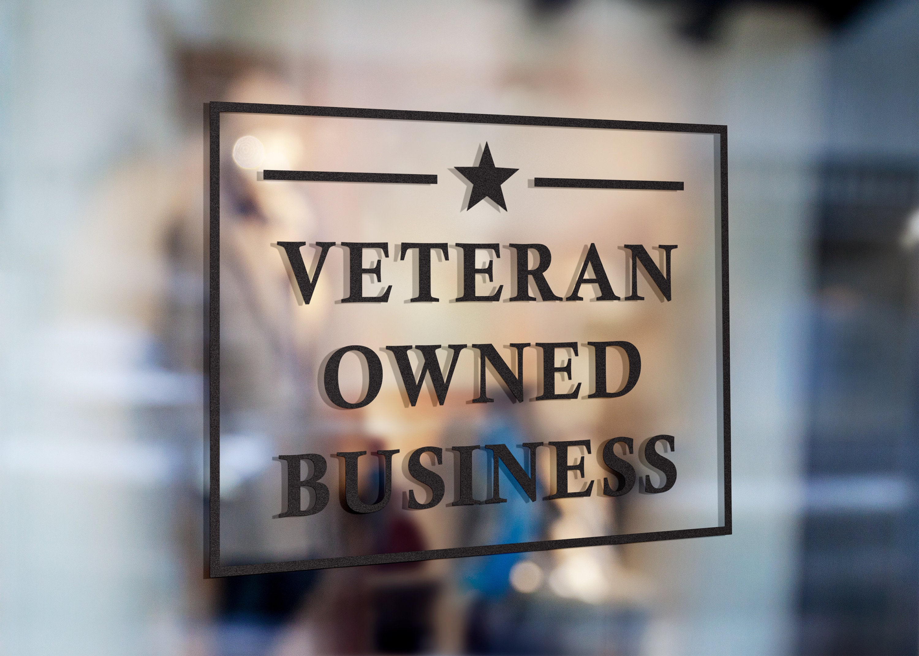 Veteran Owned Business Decal Sign for Storefront/ Window/ Etsy