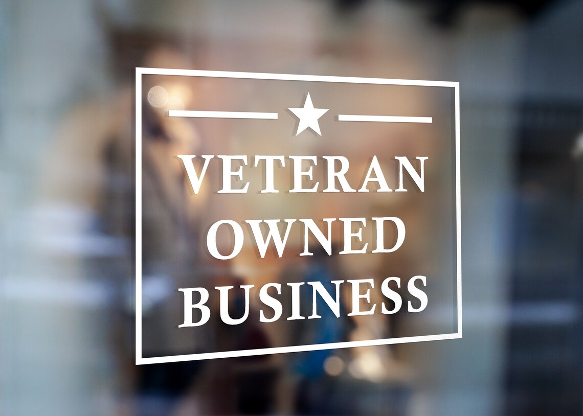 Veteran Owned Business Decal Sign for Storefront/ Window/ Etsy