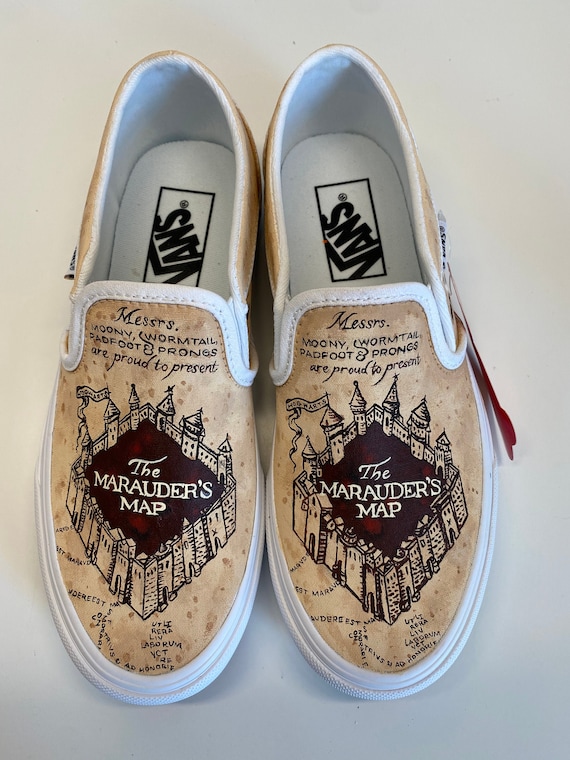 Marauders Map Painted Vans - Etsy