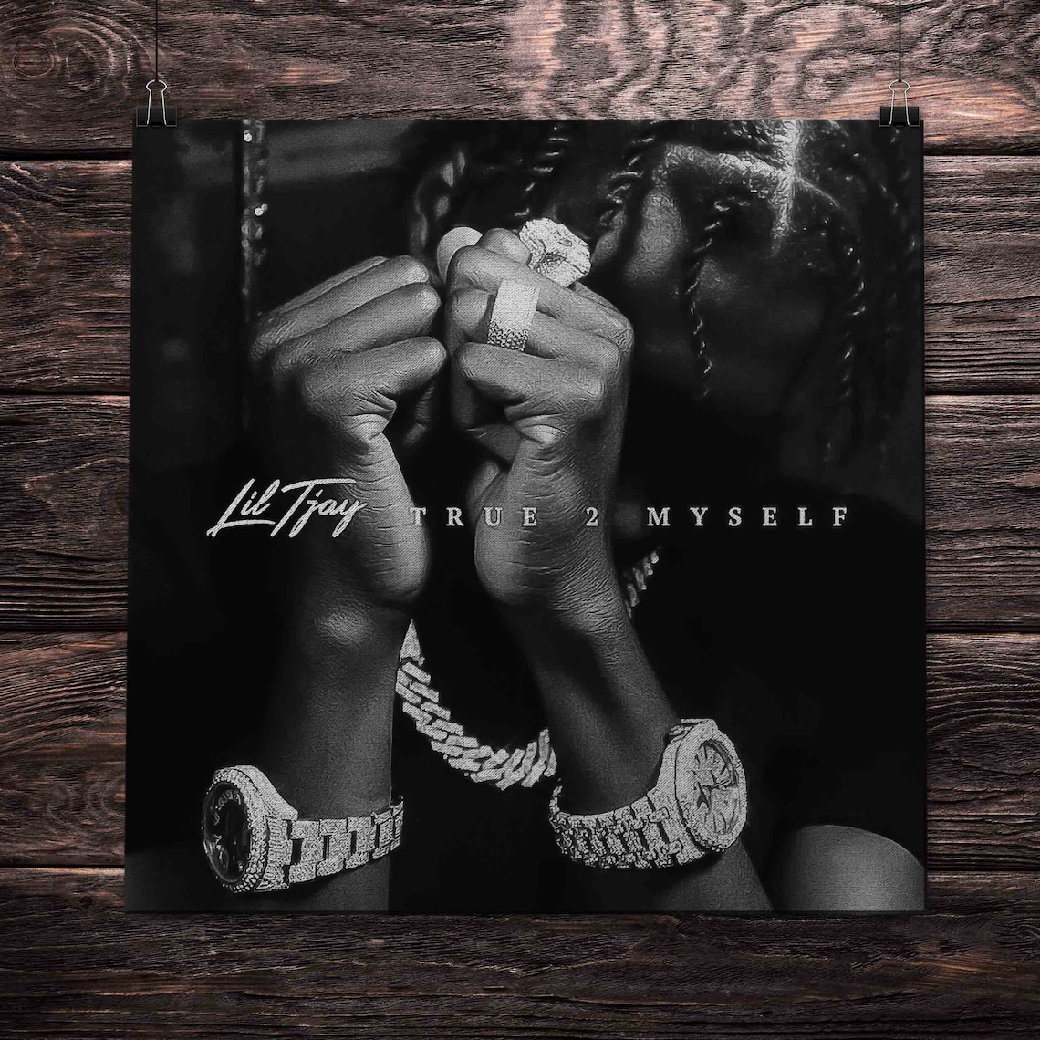 True 2 Myself Lil Tjay album cover CANVAS Poster Wall Art Etsy