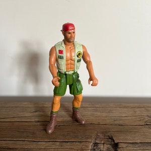 Harpoon Harrison, Series 2, Dino Trackers, Vintage Jurassic Park Toy Action Figure, Lost World Toys Figurine Site B Dinosaurs Hunters